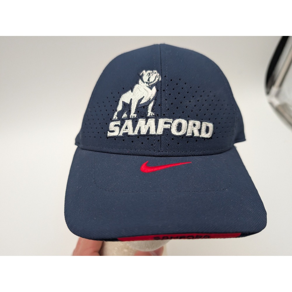Nike Samford Bulldogs Hat Mens Navy Legacy91 Dri-FIT Sideline Adjustable Cap